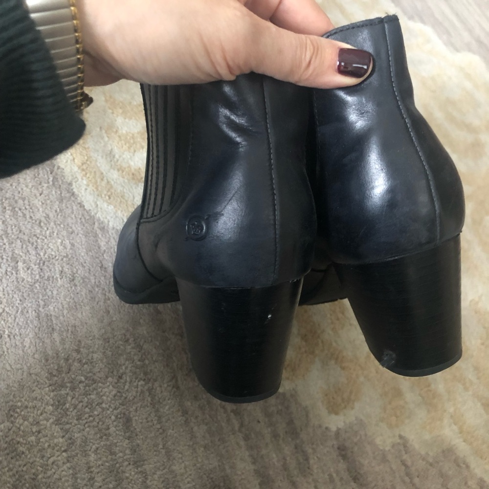 BORN Black Leather Ankle Boots - Picture 6 of 7